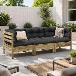 Comfortable 3-Piece Garden Sofa Set with Durable Design
