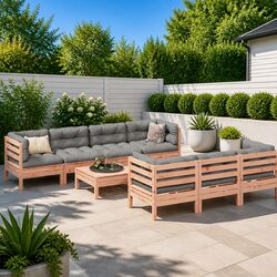 Reliable 8 Piece Garden Sofa Set with Comfortable Cushions