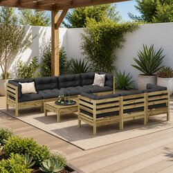 Value-Packed 8 Piece Garden Sofa Set with Cushions for Comfort