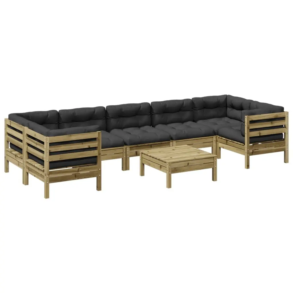 8 Piece Garden Sofa Set Outdoor Furniture with Cushions Patio Backyard Seating