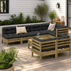 Affordable 8 Piece Garden Sofa Set with Cushions