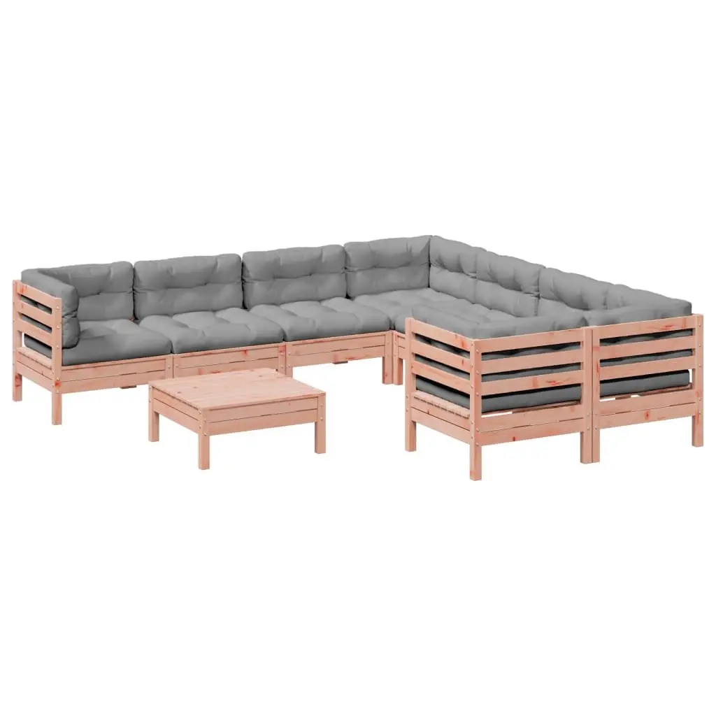9 Piece Garden Sofa Set Outdoor Furniture Modular Patio Seating Brown