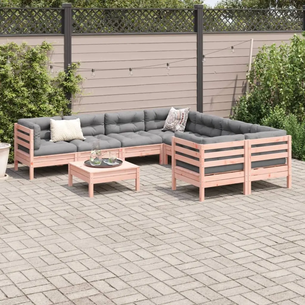 9 Piece Garden Sofa Set Outdoor Furniture Modular Patio Seating Brown