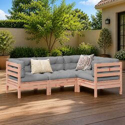 Comfortable 4 Piece Garden Sofa Set for Family Relaxation