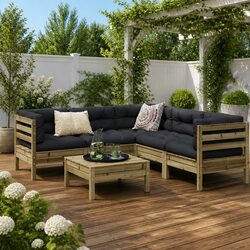 Reliable 6 Piece Garden Sofa Set with Cushions