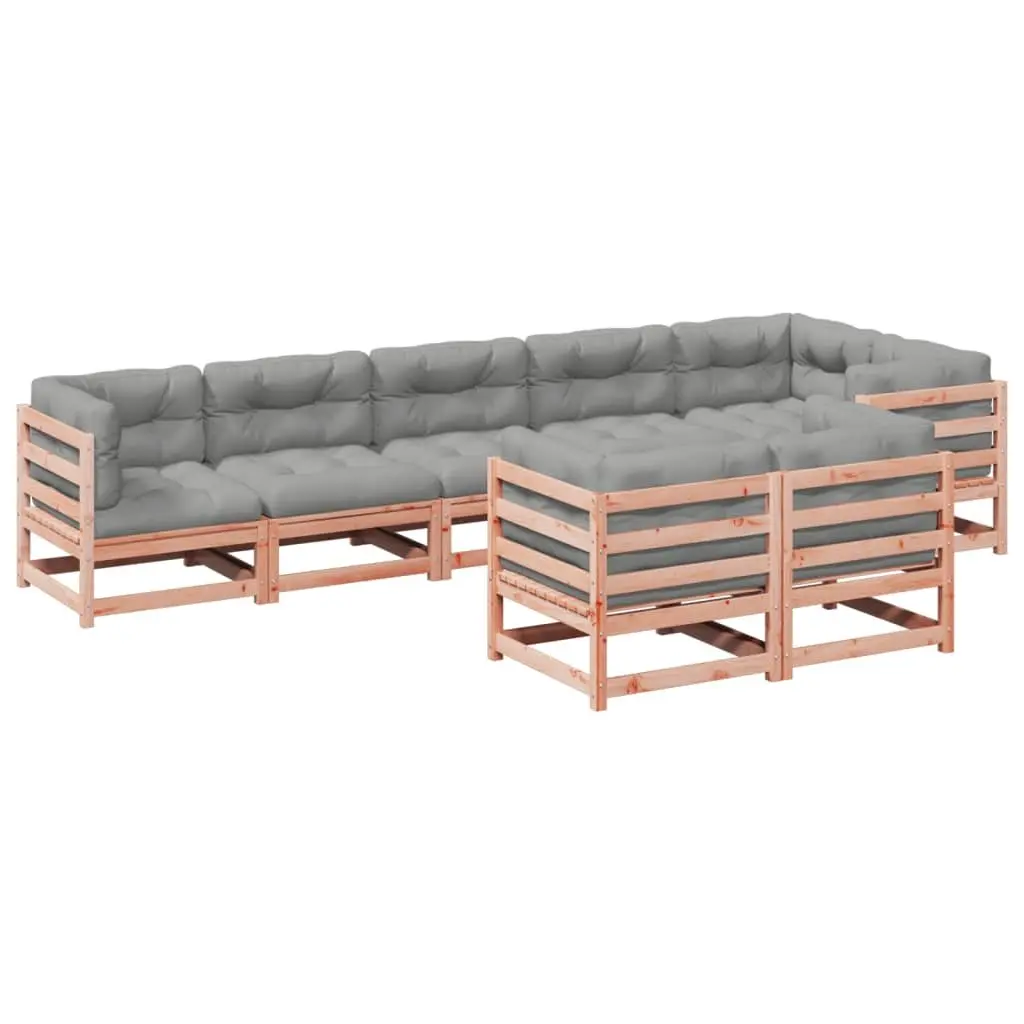 Garden Sofa Set 8 Piece Outdoor Furniture Modular Patio Seating Brown