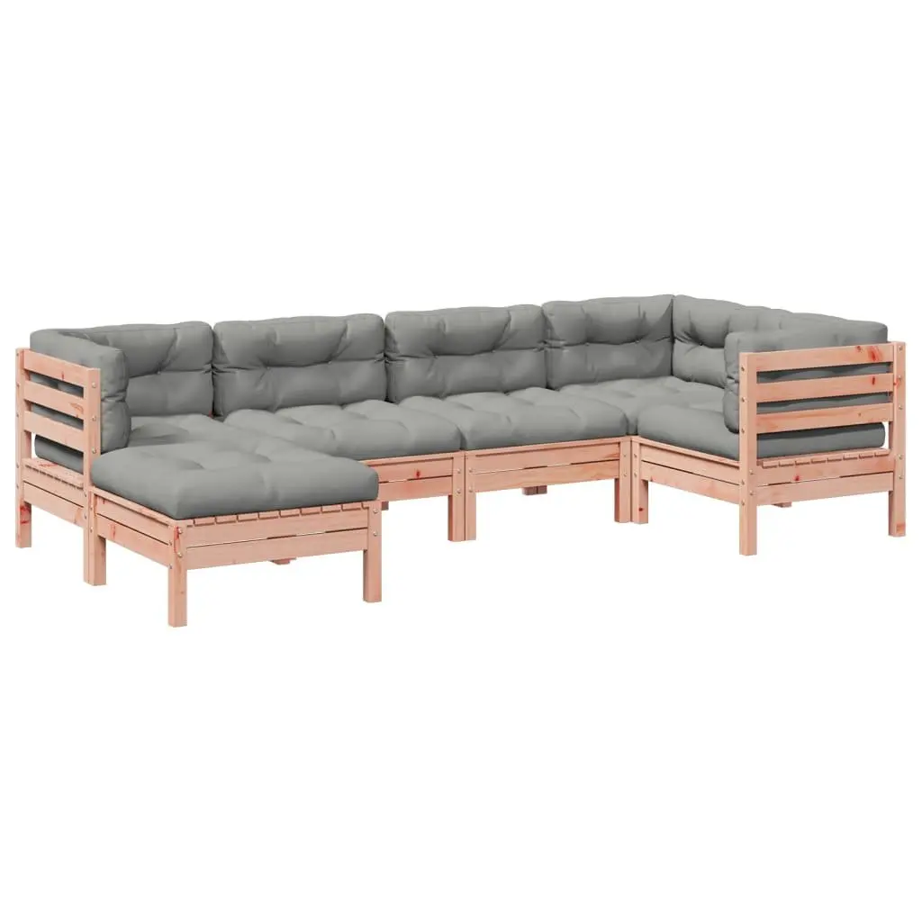 6 Piece Garden Sofa Set Cushions Outdoor Patio Furniture Brown