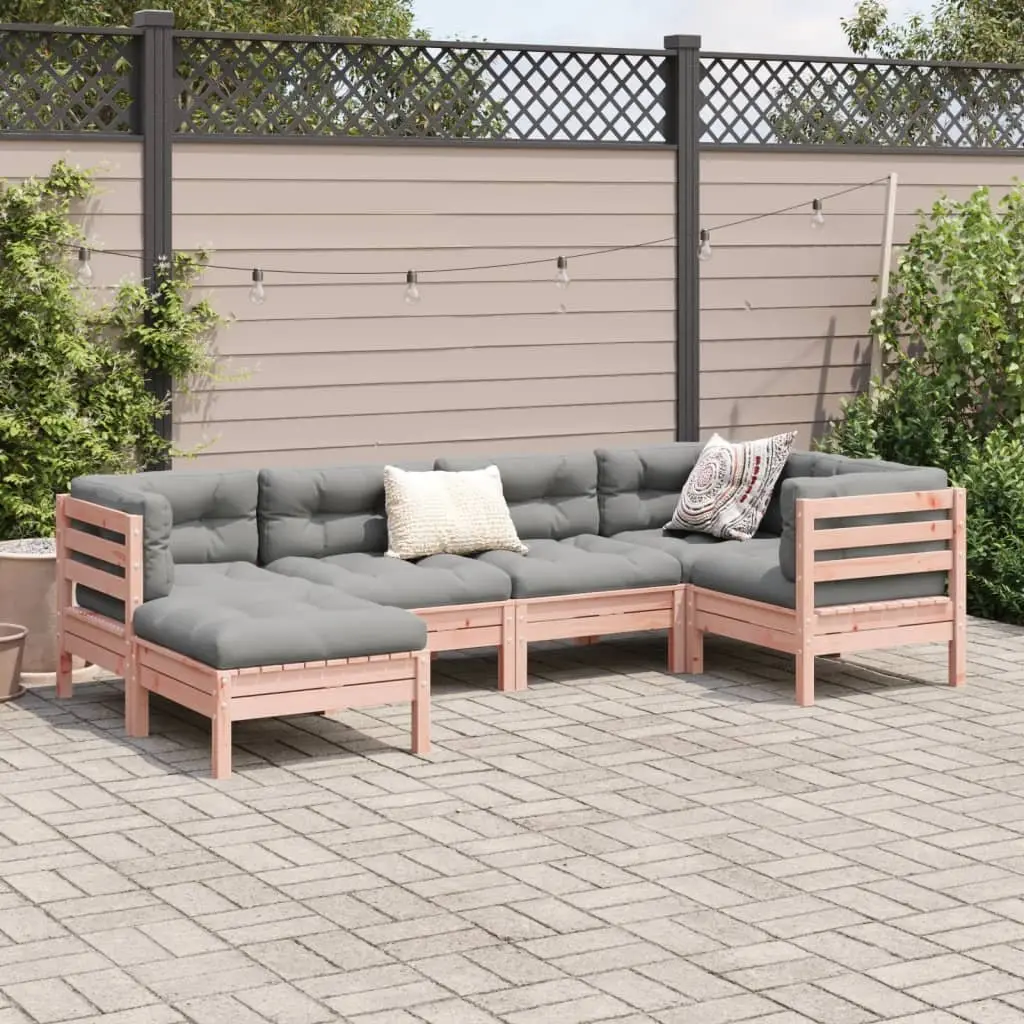 6 Piece Garden Sofa Set Cushions Outdoor Patio Furniture Brown