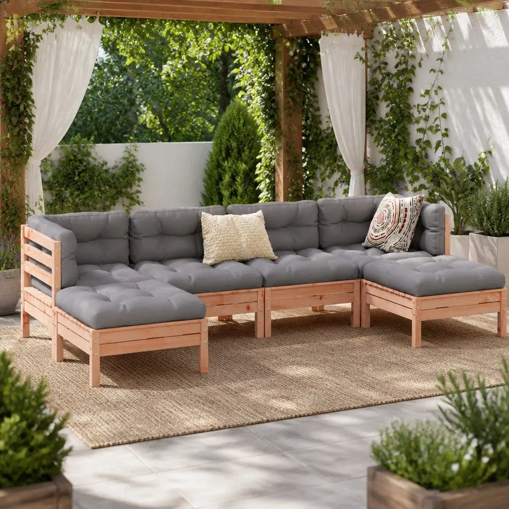6-Piece Garden Sofa Set with Cushions