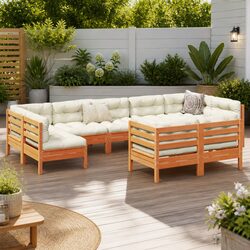Reliable 9-Piece Garden Sofa Set with Cushions