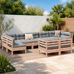 Comfortable 9 Piece Outdoor Garden Sofa Set