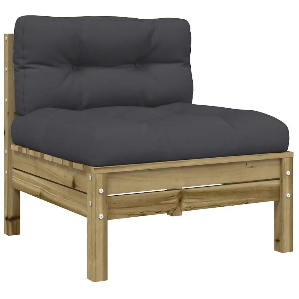 Garden Sofa Set 11 Piece Outdoor Furniture Brown Impregnated Pinewood