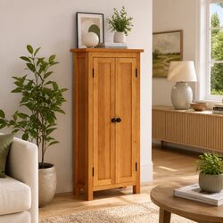 Solid Oak Storage Cabinet: Practical and Reliable