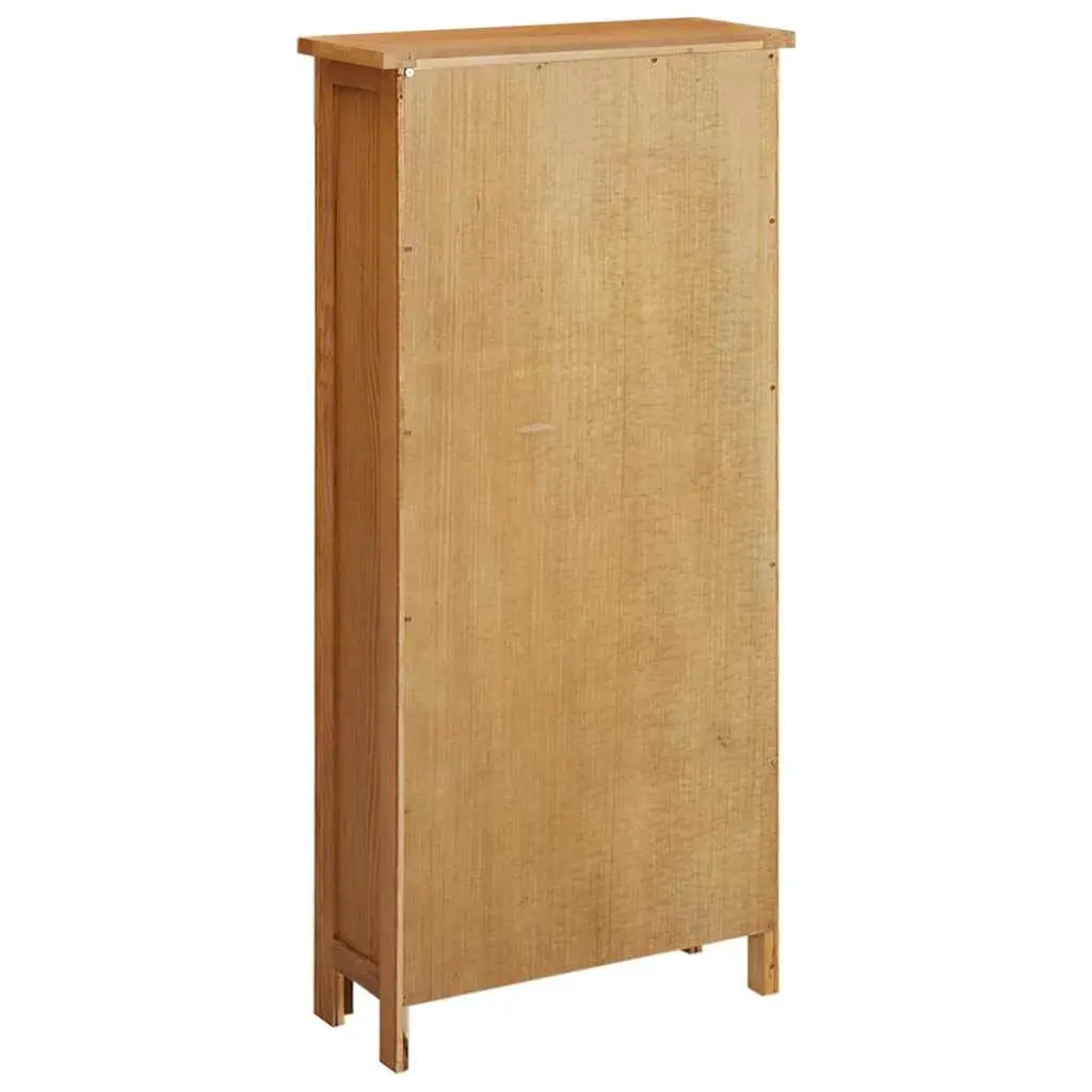 Storage Cabinet Solid Oak Wood Organizer 50x22x110 cm Brown for Bedroom Living Room