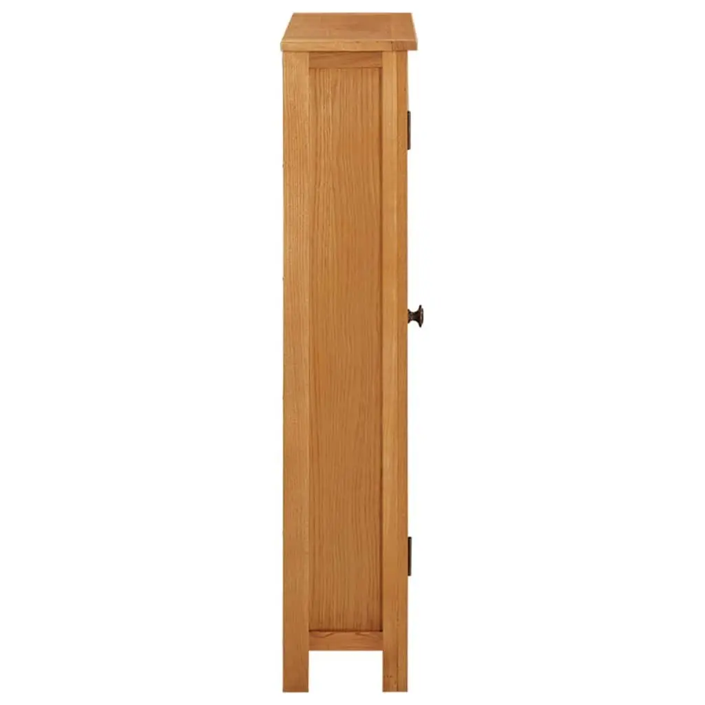 Storage Cabinet Solid Oak Wood Organizer 50x22x110 cm Brown for Bedroom Living Room