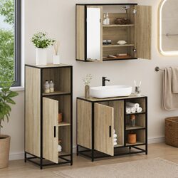 Reassuringly Durable 3-Piece Bathroom Furniture in Brown