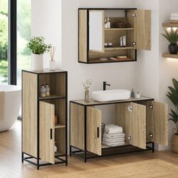 Value-Driven 3-Piece Bathroom Furniture Set with Mirror
