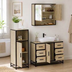 Reliable 3-Piece Bathroom Furniture Set with Ample Storage