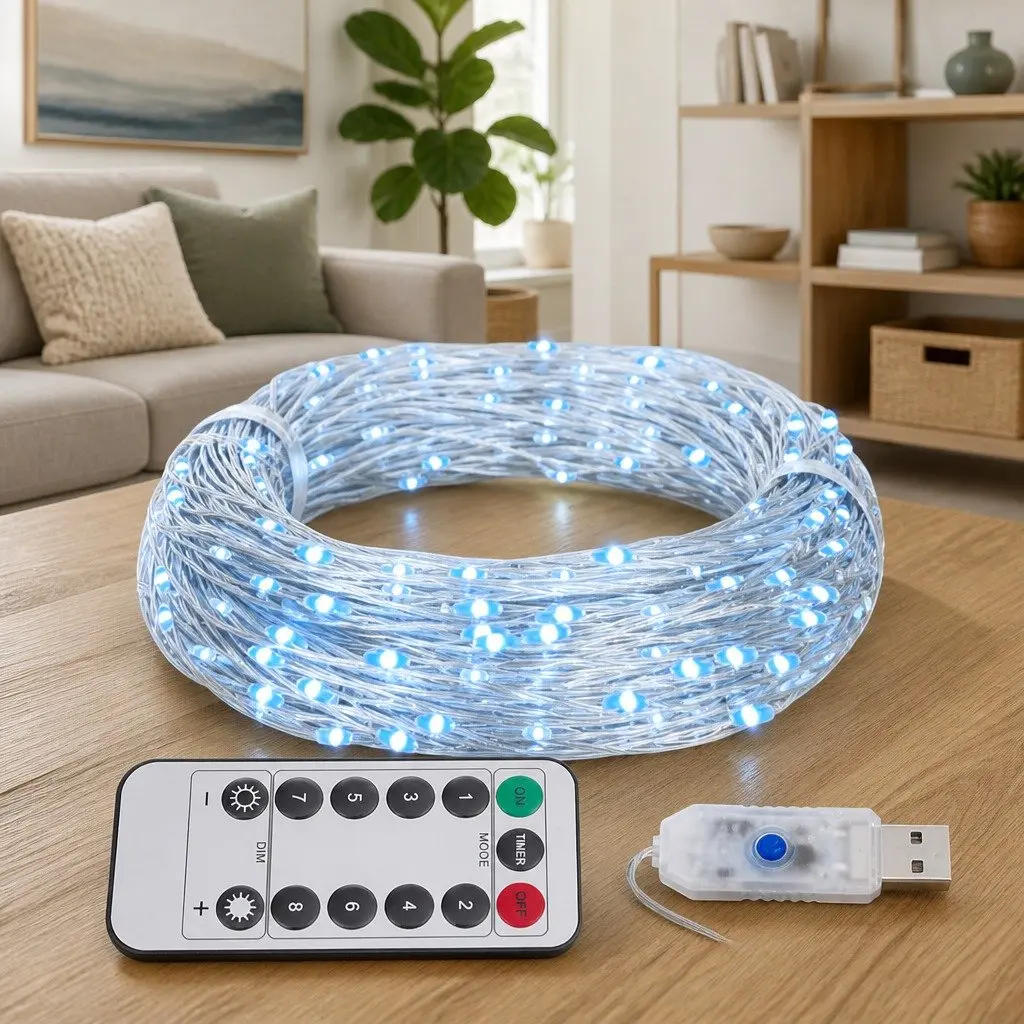 LED String Lights Cold White 15m 150 LEDs for Christmas Holiday Party Decoration
