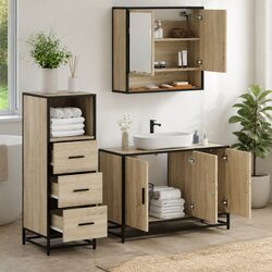 Reliable 3-Piece Bathroom Furniture Set with Ample Storage