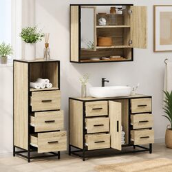 Value-Packed 3-Piece Bathroom Furniture Set in Brown