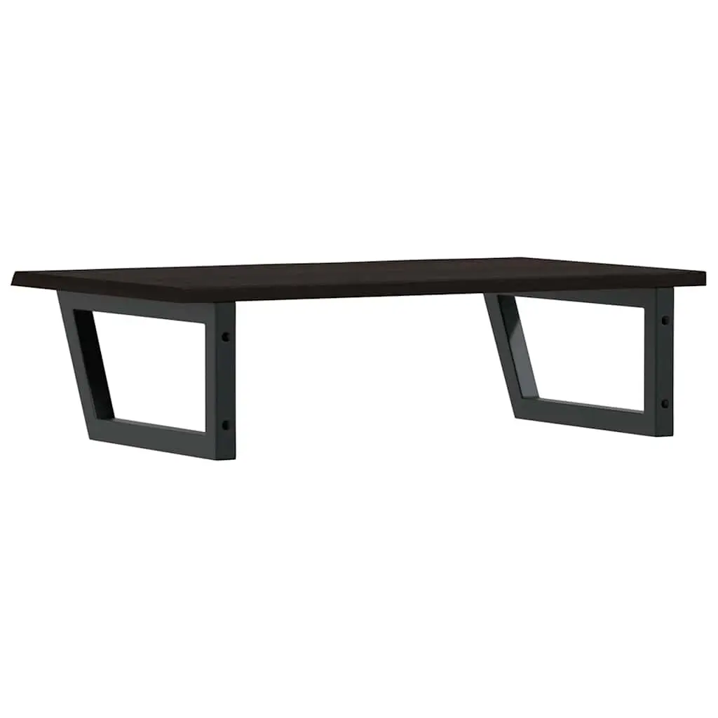 Wall Mounted Basin Shelf Bathroom Storage Steel Oak Wood Brown Floating