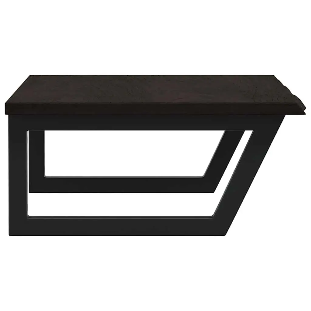 Wall Mounted Basin Shelf Bathroom Storage Steel Oak Wood Brown Floating
