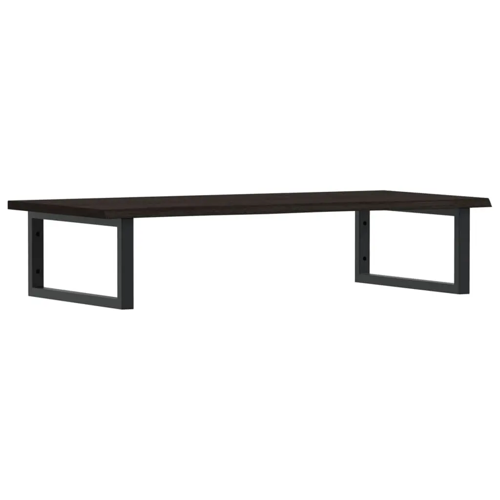 Wall Mounted Basin Shelf Bathroom Storage Steel Oak Wood Floating Brown