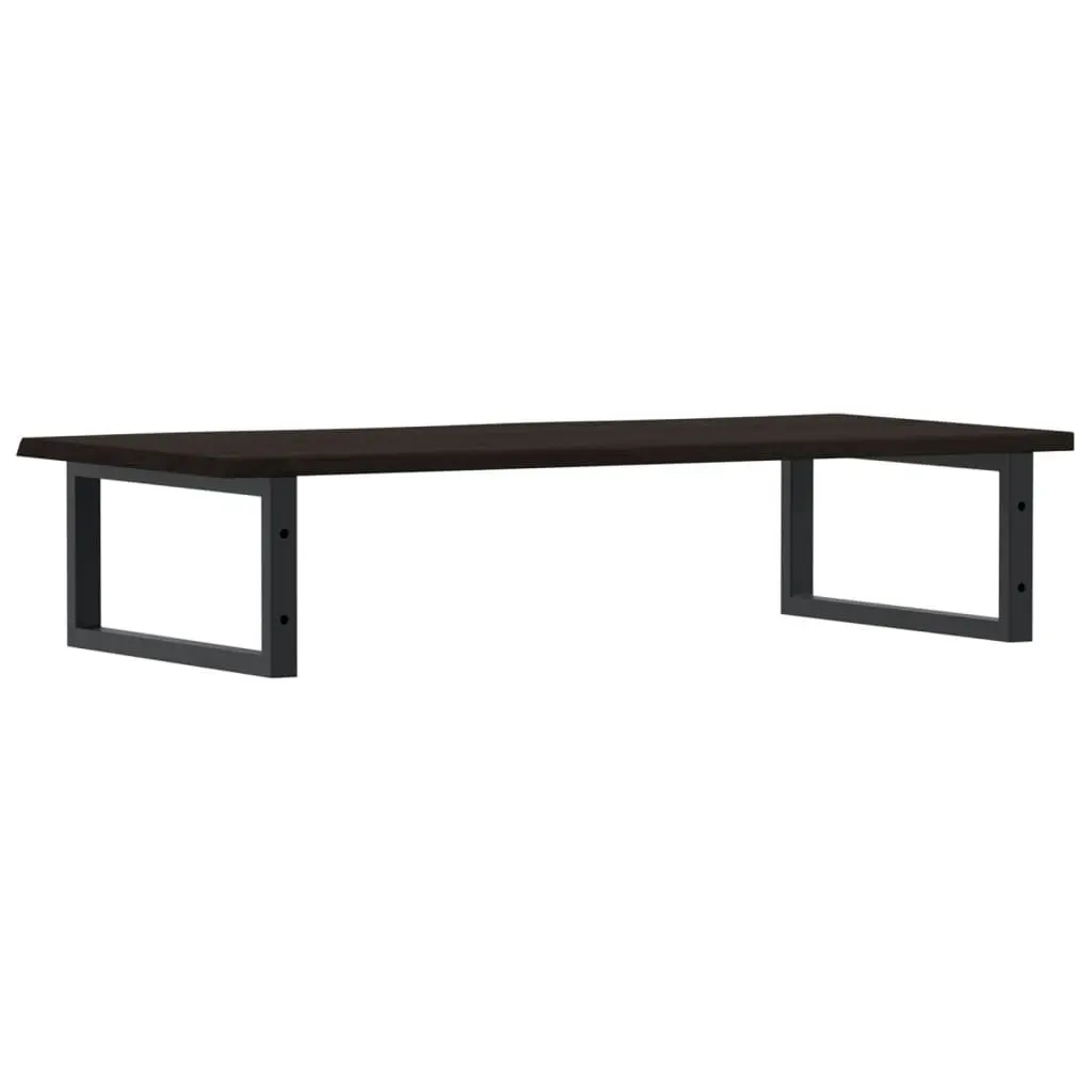 Wall Mounted Basin Shelf Bathroom Storage Steel Oak Wood Floating Brown