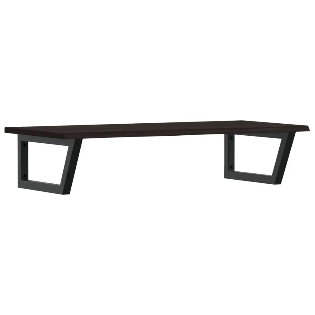 Wall Mounted Basin Shelf Bathroom Storage Steel Oak Wood Brown Floating