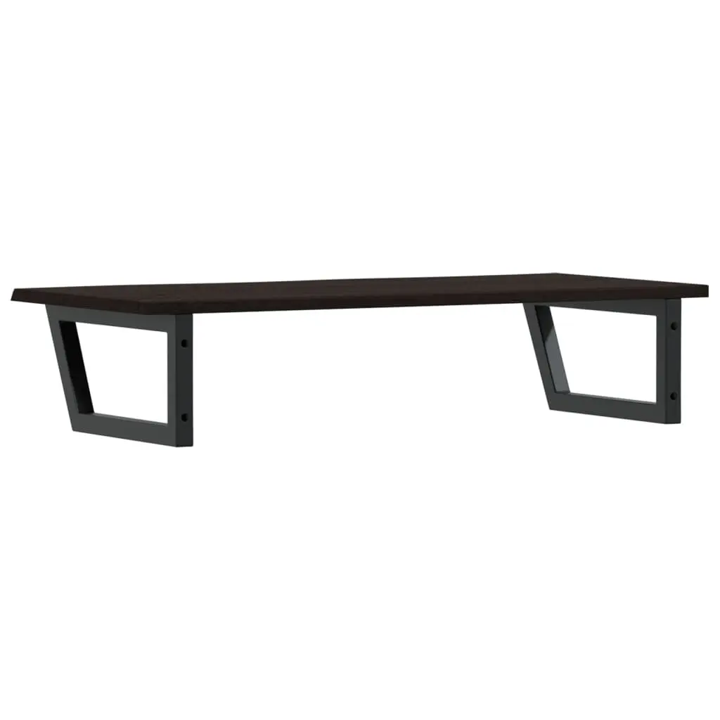 Wall Mounted Basin Shelf Bathroom Storage Steel Oak Wood Brown Floating