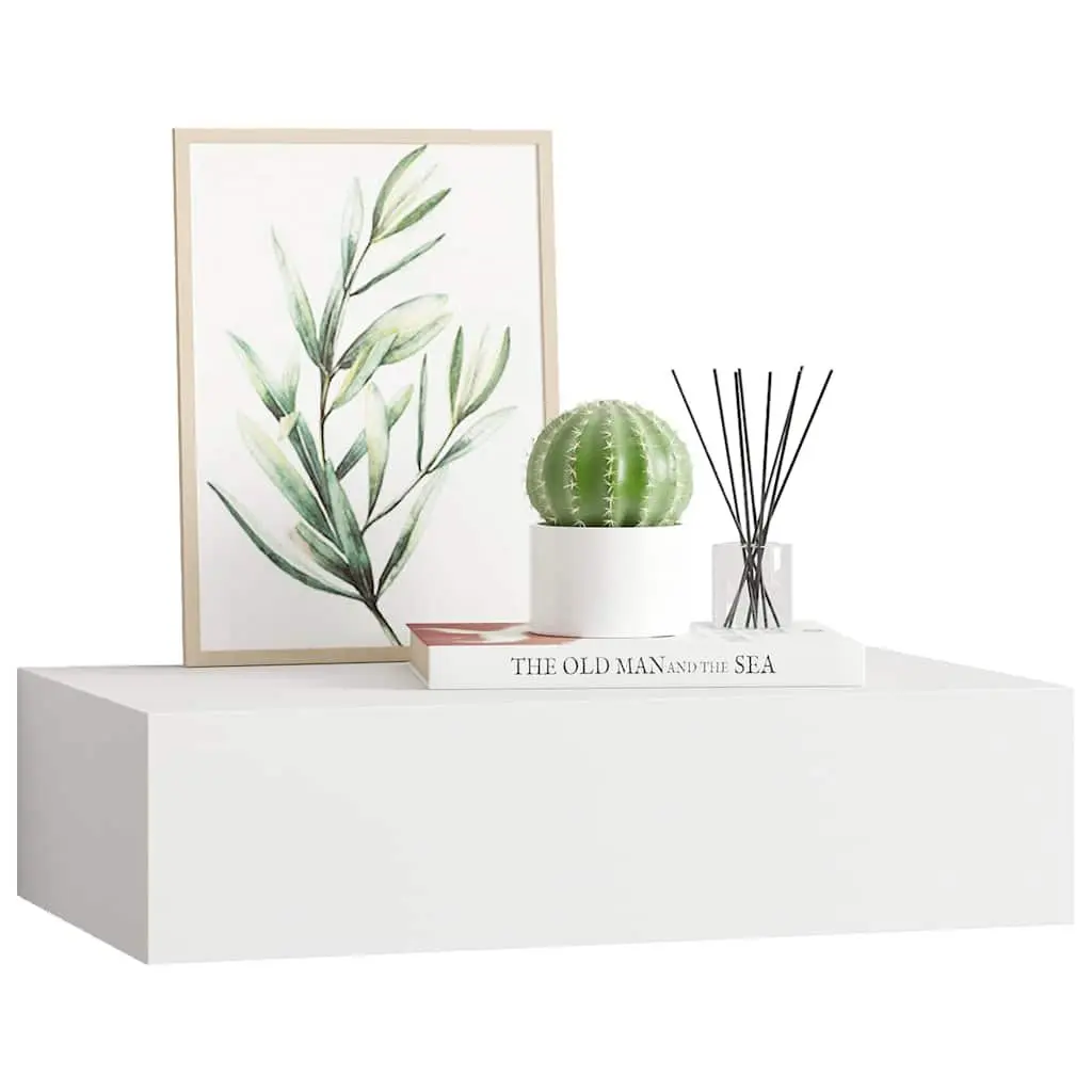 Wall-mounted Drawer Shelf Storage Organizer 40x23.5x10cm White