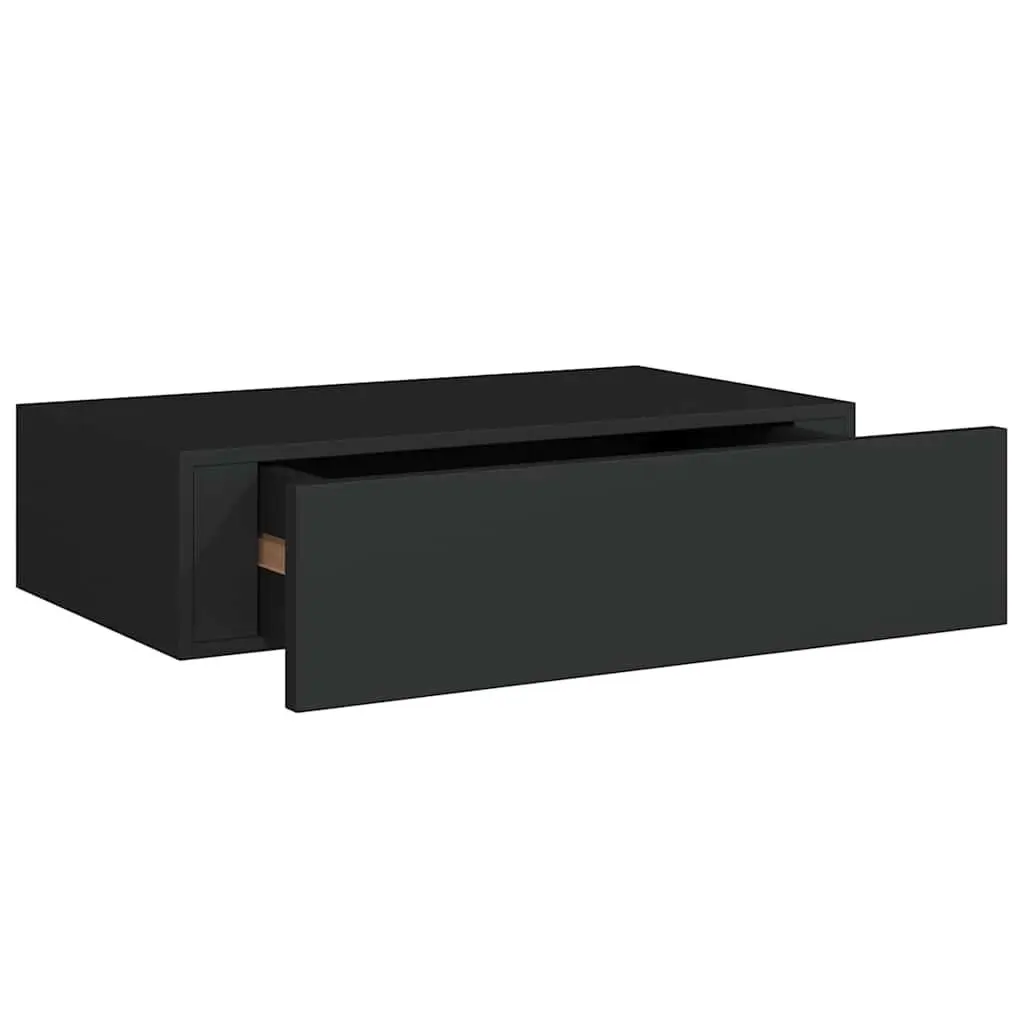 Wall-mounted Drawer Shelf Storage Organizer 40x23.5x10cm Black