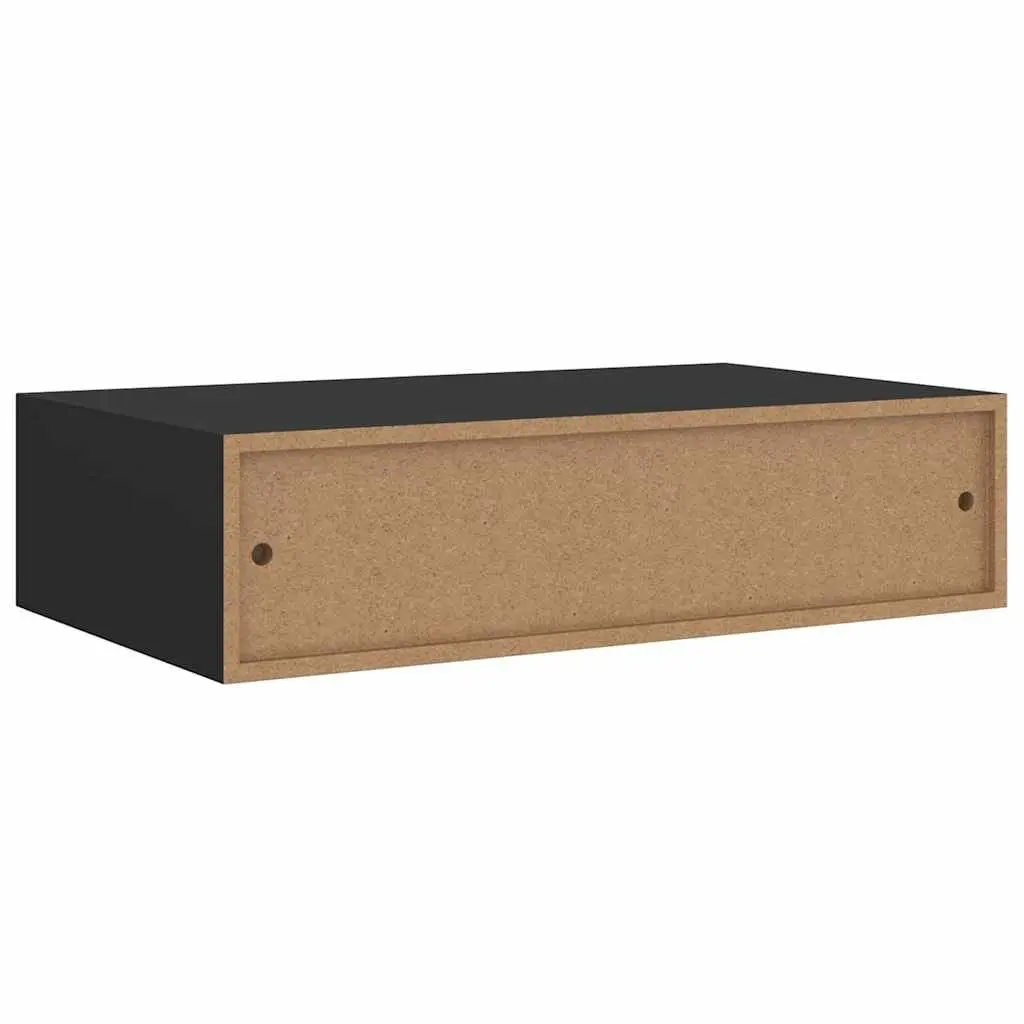 Wall-mounted Drawer Shelf Storage Organizer 40x23.5x10cm Black