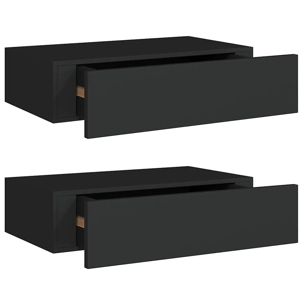 Black Floating Drawer Shelves for Easy Organization