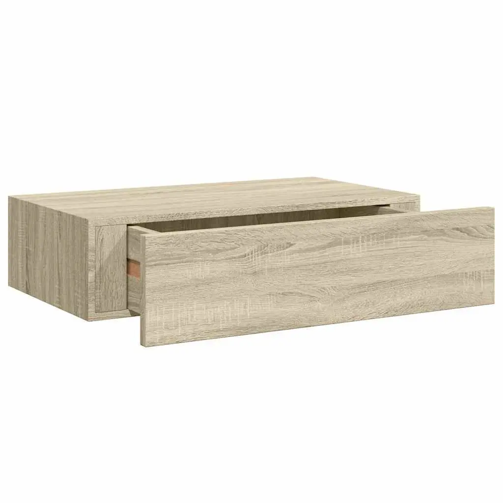 Wall-mounted Drawer Shelves Floating Storage 40x23.5x10cm Brown Set of 2