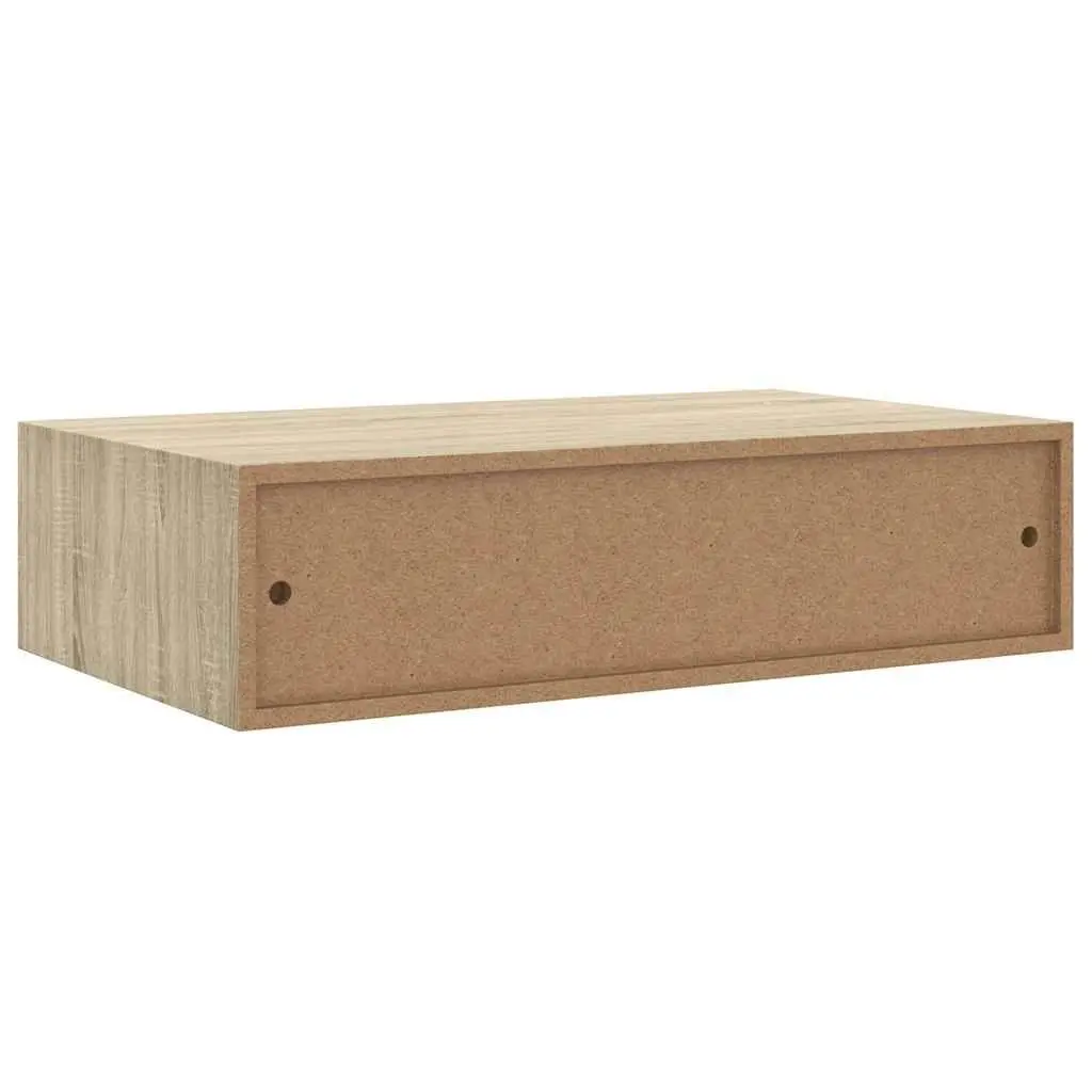 Wall-mounted Drawer Shelves Floating Storage 40x23.5x10cm Brown Set of 2