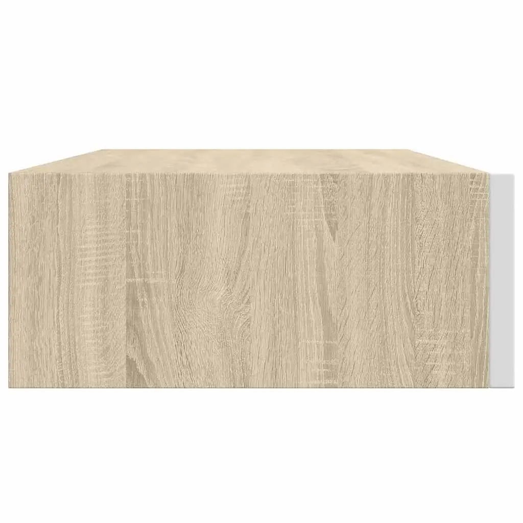 Wall Drawer Shelves Floating Storage Organiser 40 x 23.5 x 10 cm Oak and White 2 Piece