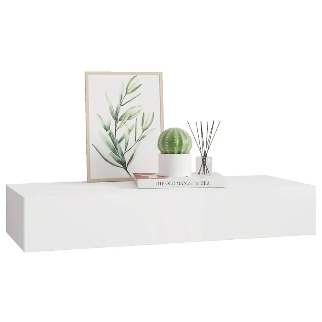 Wall-mounted Drawer Shelf Organizer 60x23.5x10cm White