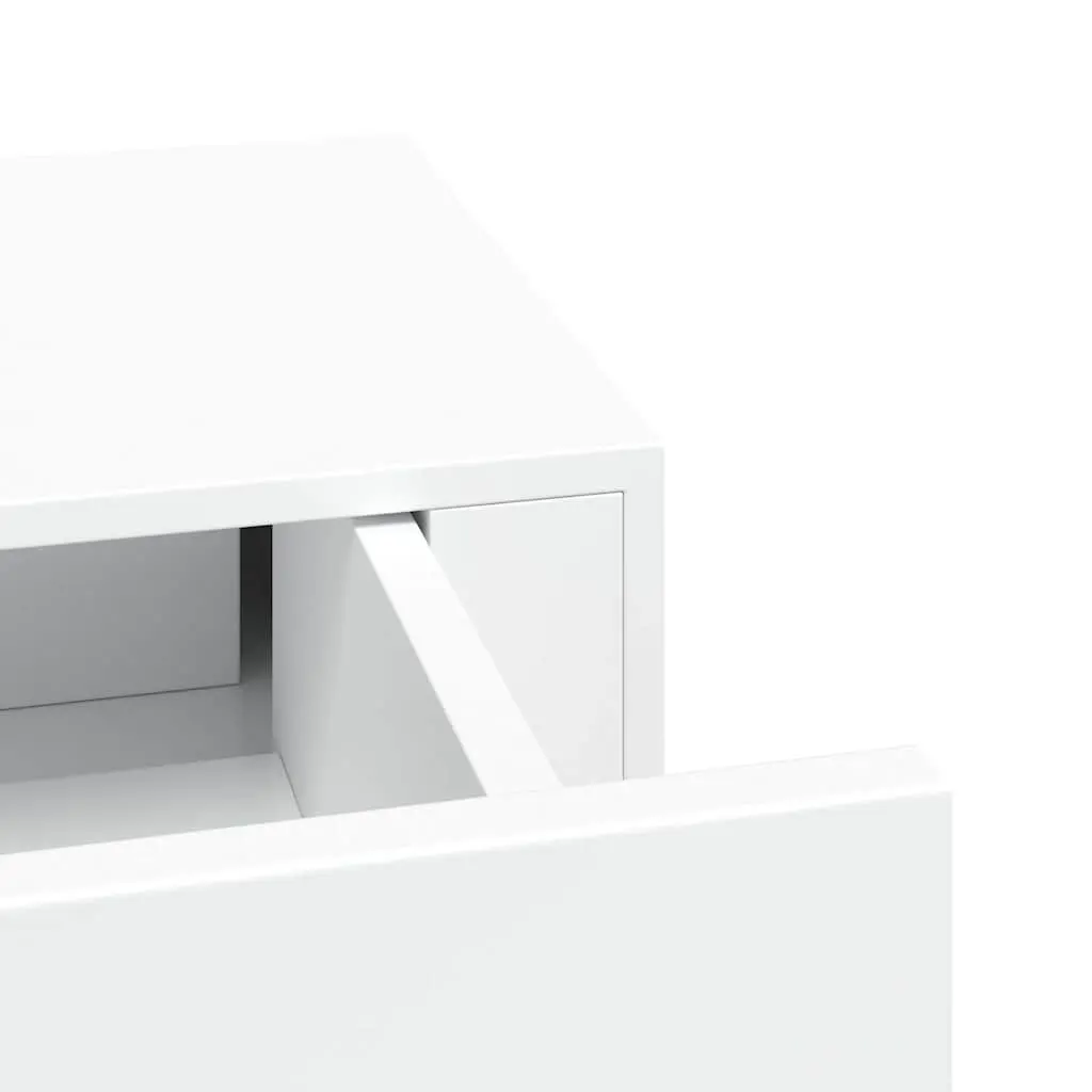 Wall-mounted Drawer Shelves 2 Pieces White Floating Storage Organiser Set