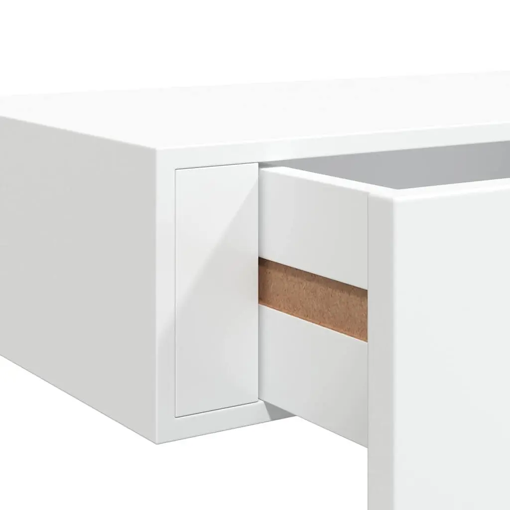 Wall-mounted Drawer Shelves 2 Pieces White Floating Storage Organiser Set