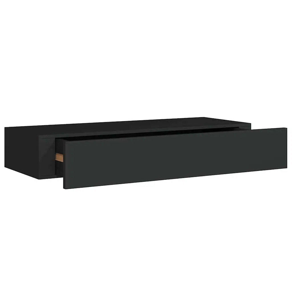 Wall-Mounted Drawer Shelf in Black