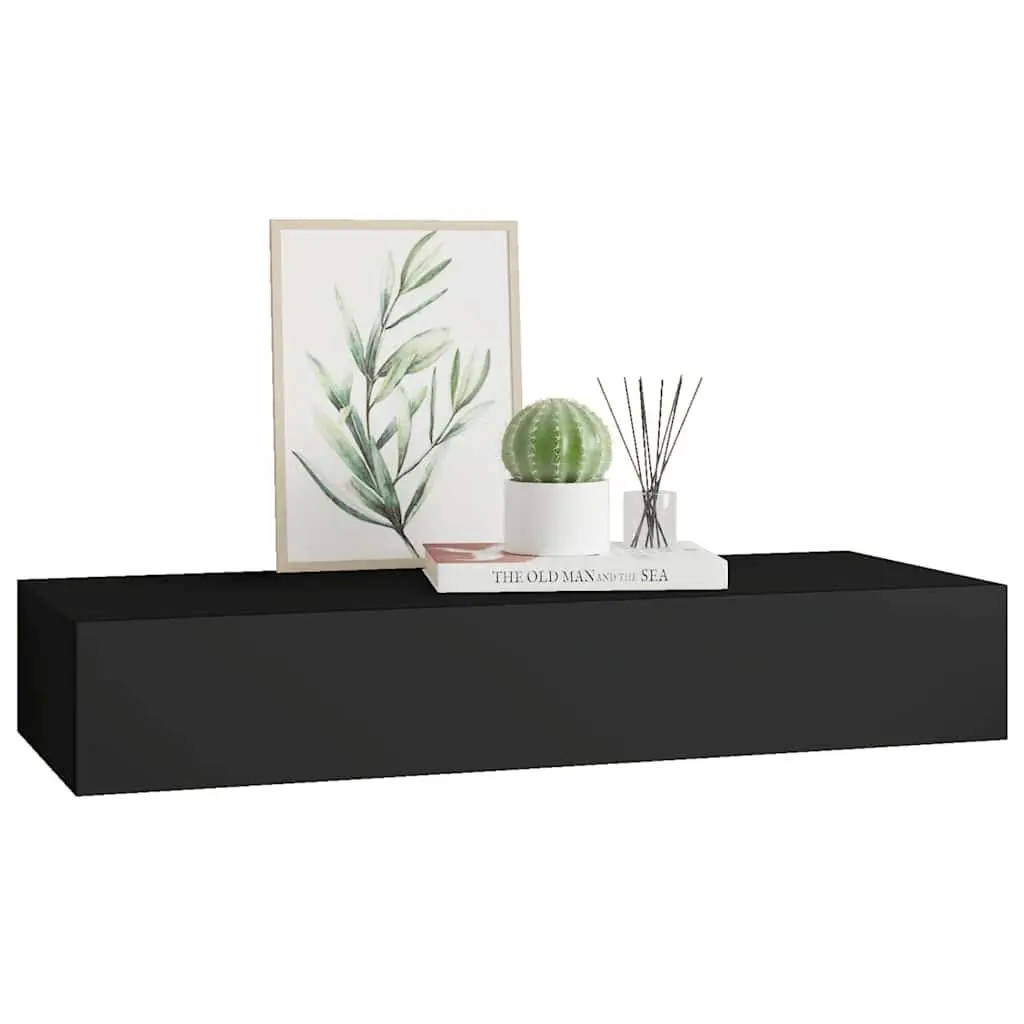 Wall-Mounted Drawer Shelf in Black