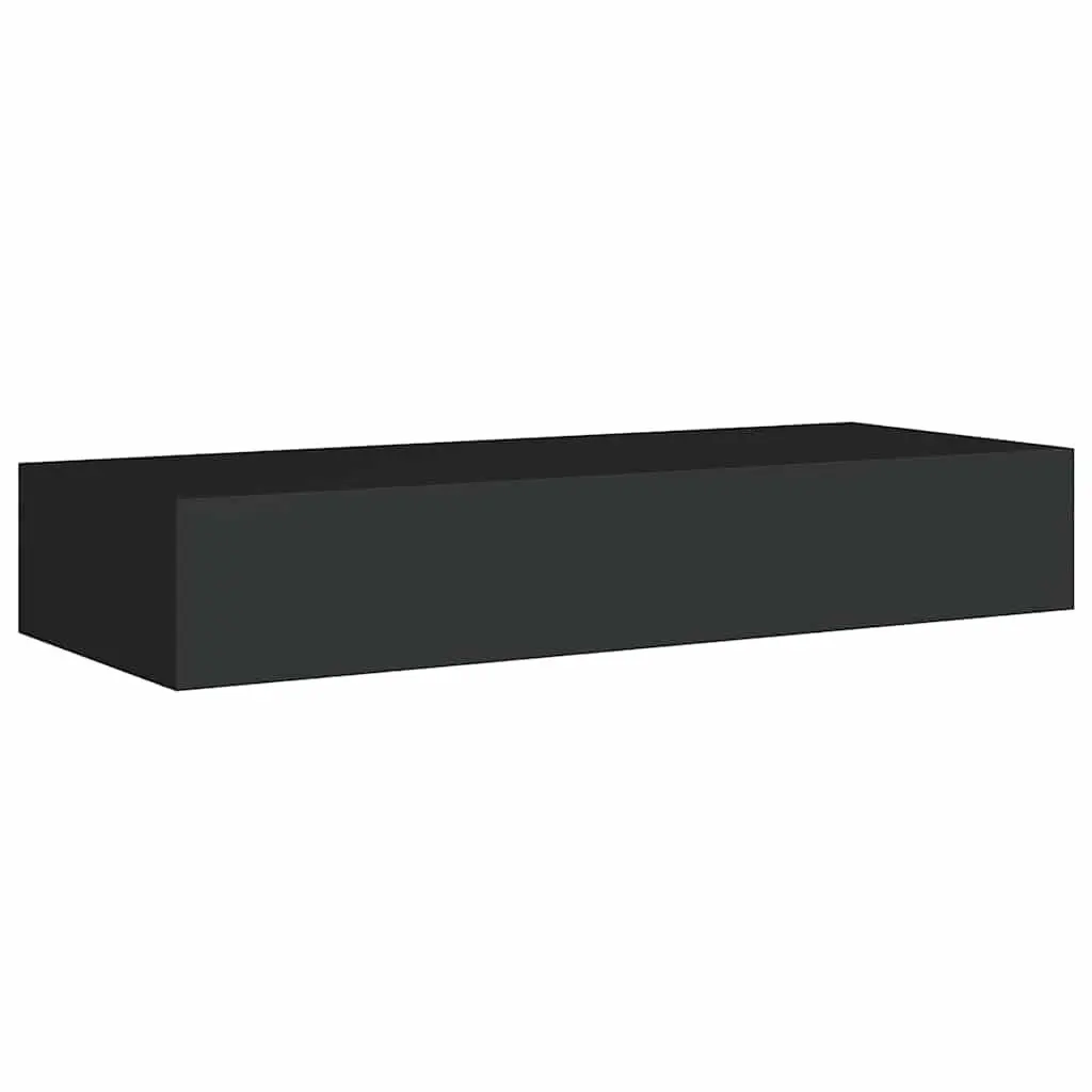 Black Wall-Mounted Drawer Shelves for Storage
