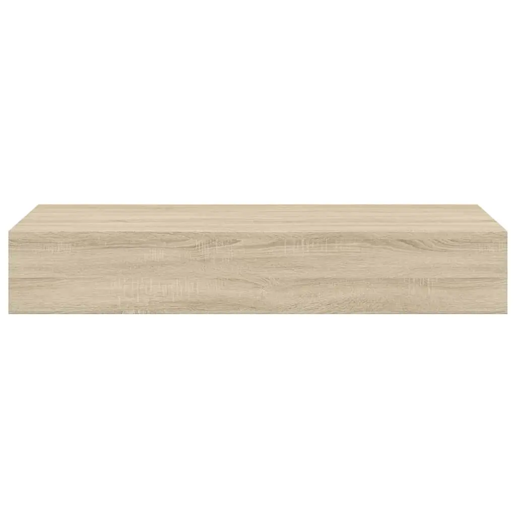 Wall-mounted Drawer Shelf Storage 60x23.5x10cm Oak Brown