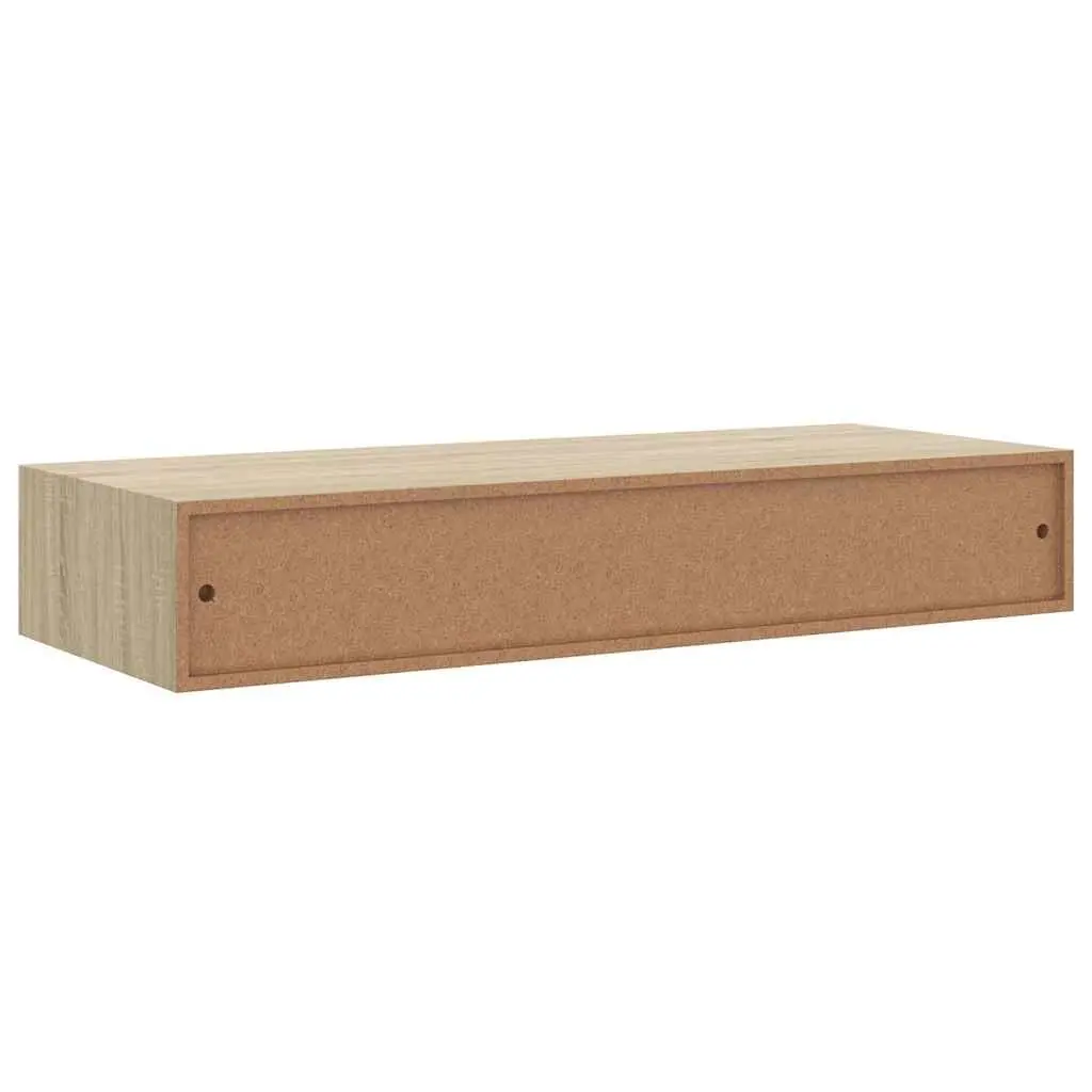 Wall-mounted Drawer Shelf Storage 60x23.5x10cm Oak Brown