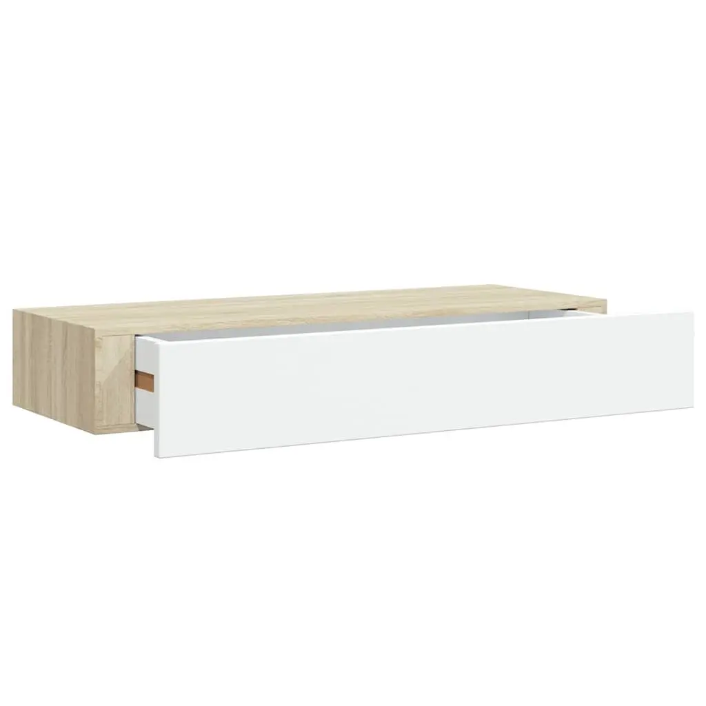 Wall-mounted Drawer Shelf Storage 60x23.5x10cm Brown MDF