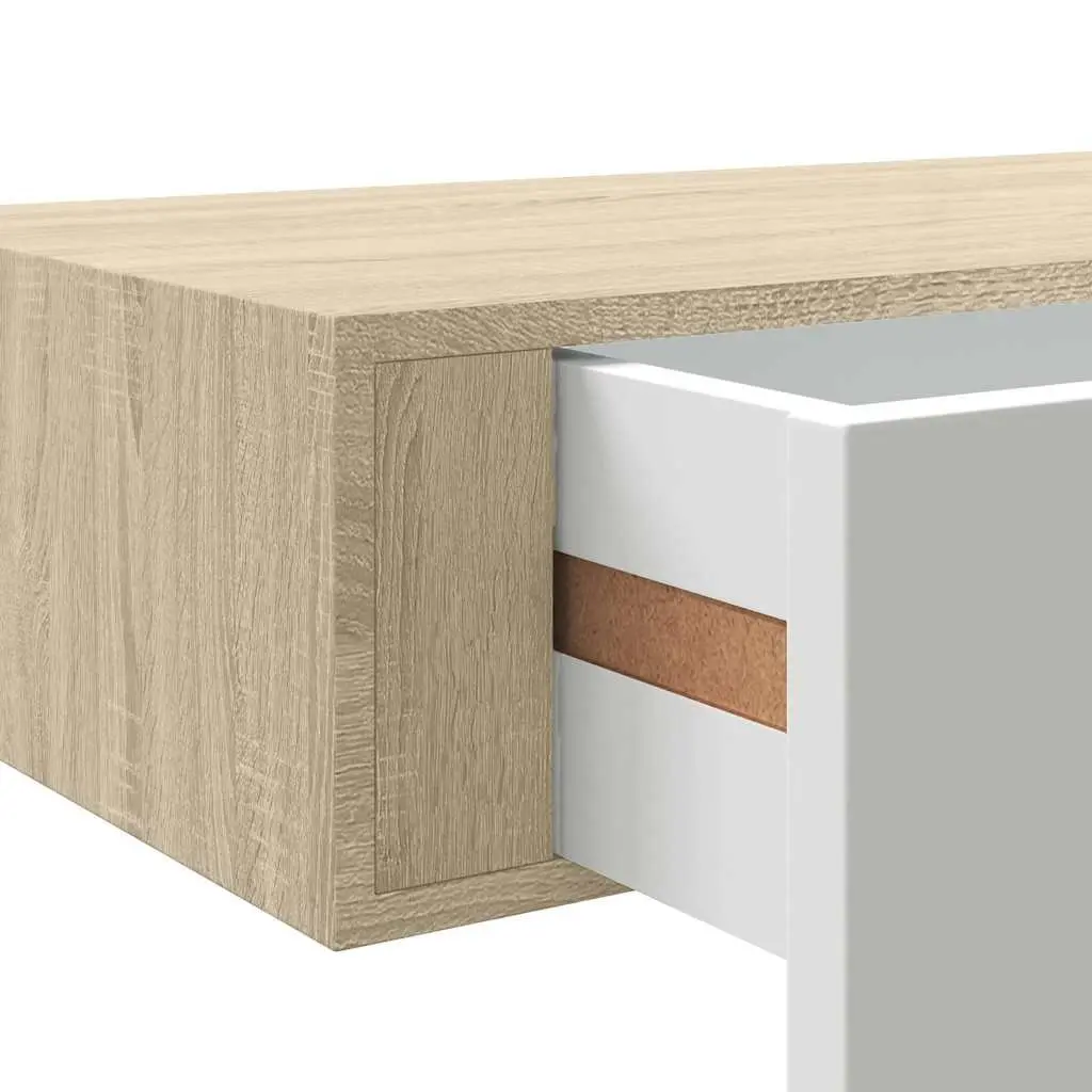 Wall-mounted Drawer Shelf Storage 60x23.5x10cm Brown MDF