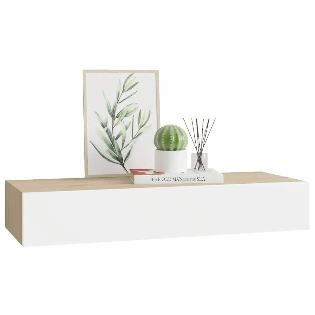 Wall-mounted Drawer Shelf Storage 60x23.5x10cm Brown MDF