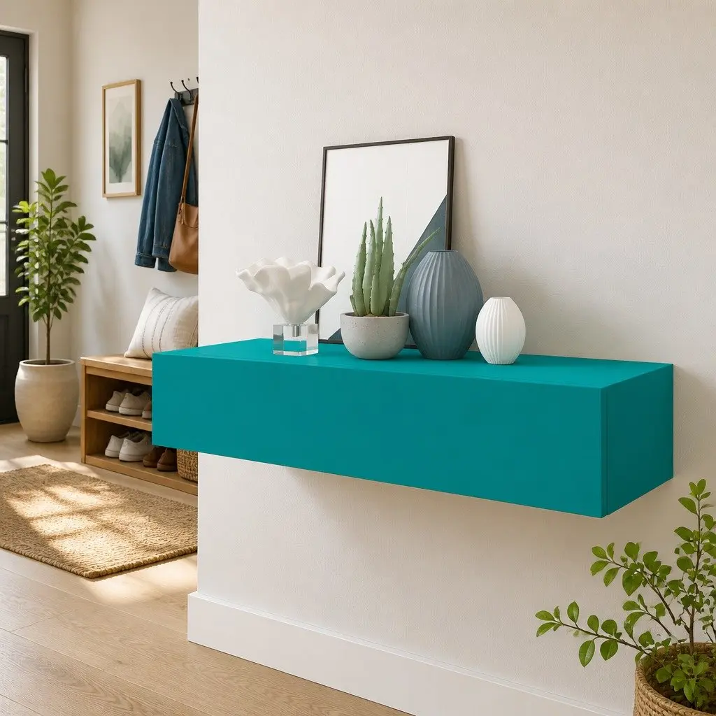 Wall-mounted Drawer Shelf Storage 60x23.5x10cm Blue